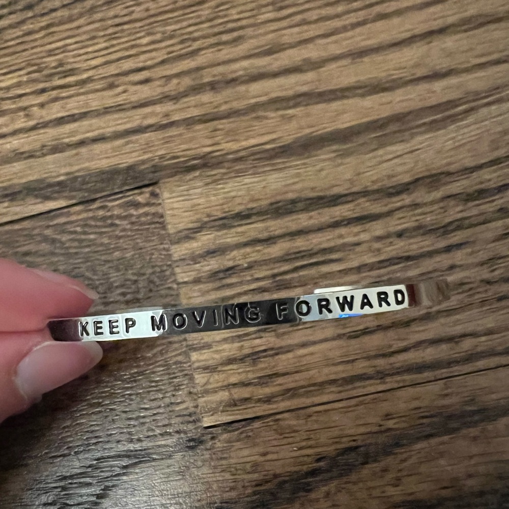 “Keep Moving Forward” Silver MantraBand Bracelet